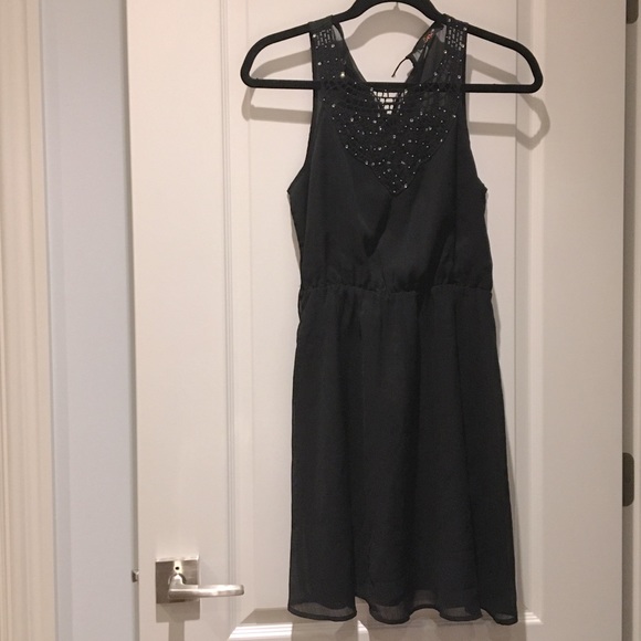 Dex Black Beaded Detail Blouson Dress - Picture 1 of 12